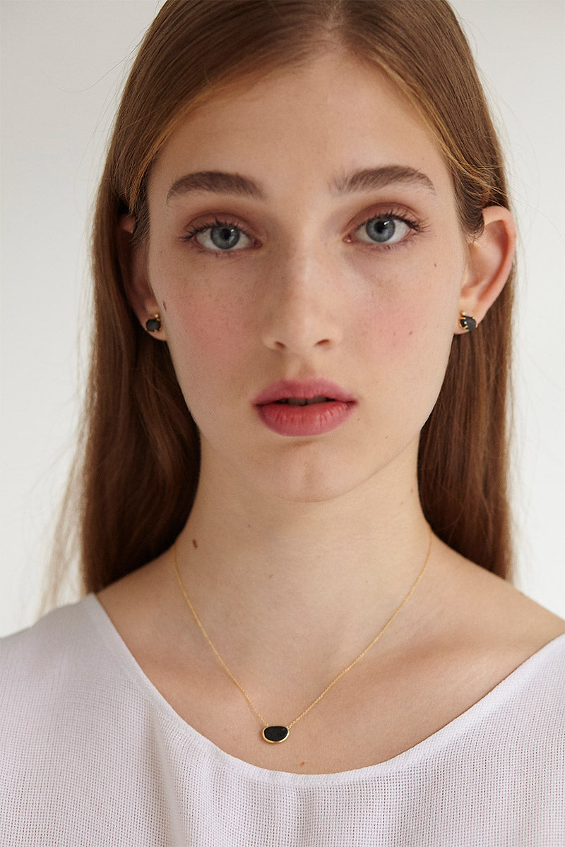 DOLLY BOUCOYANNIS | Pebble Earrings with Gold Binding and diamonds.