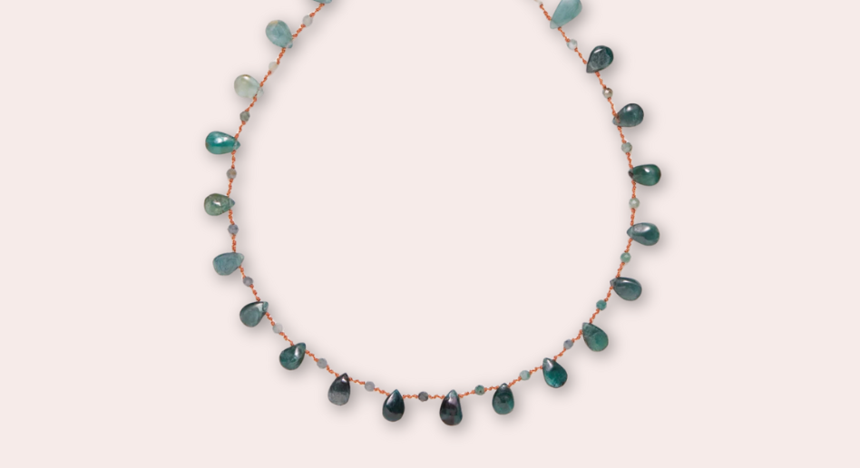 IVARENE | OSPREY DROPS & BEADS NECKLACE WITH GRANDIDIERITE