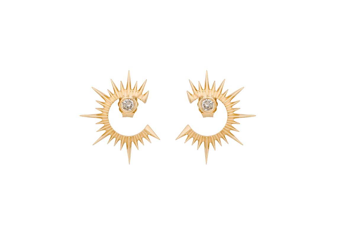CELINE DAOUST | Sun & moon with diamonds earrings