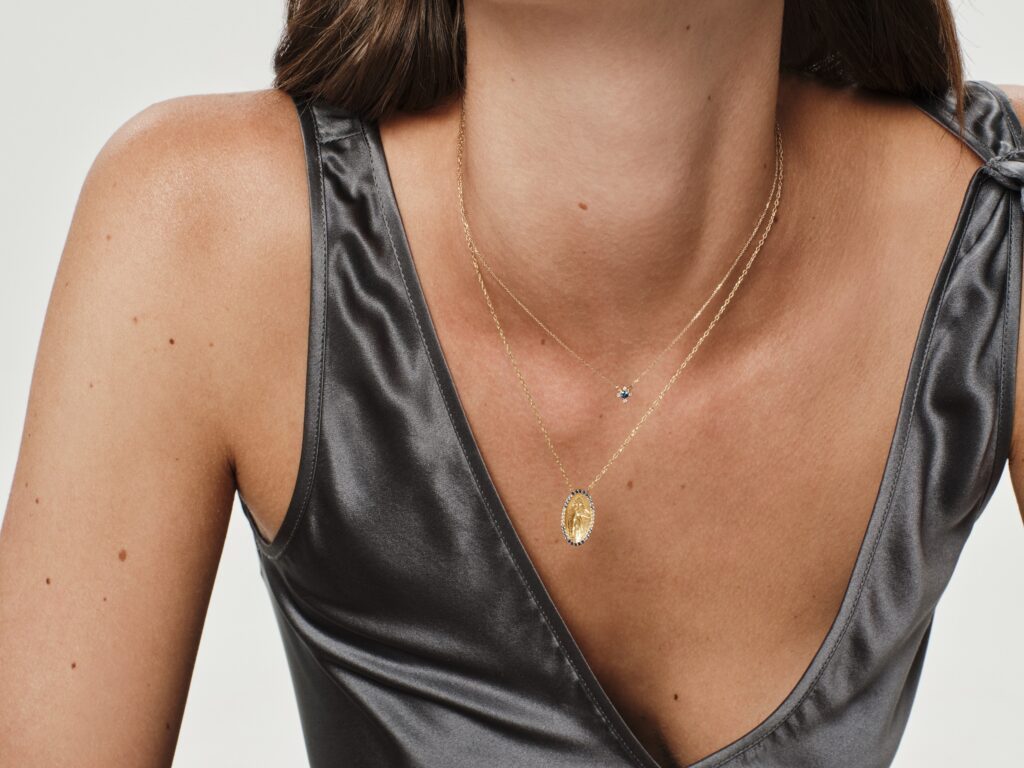 DANAI GIANNELLI | PRINCE OF LILIES Necklace | White Diamonds & Sapphires