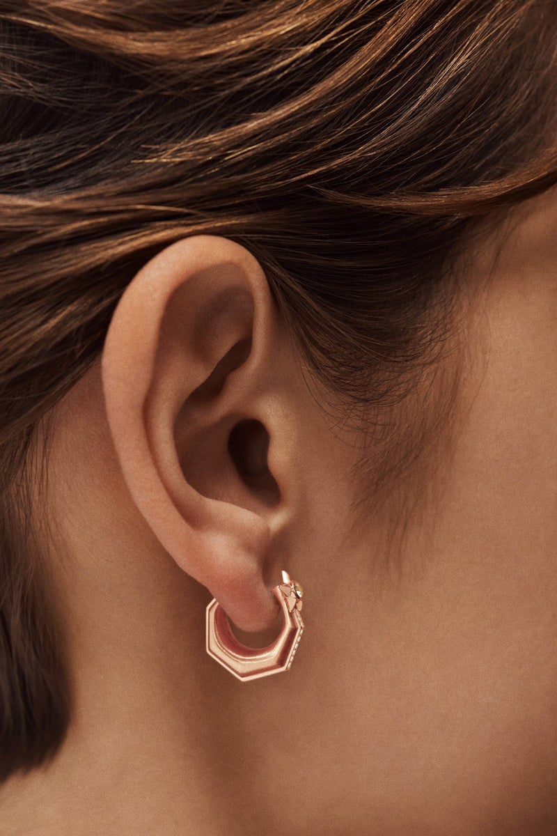 MARIE LICHTENBERG | Baba small rose gold earrings with diamonds