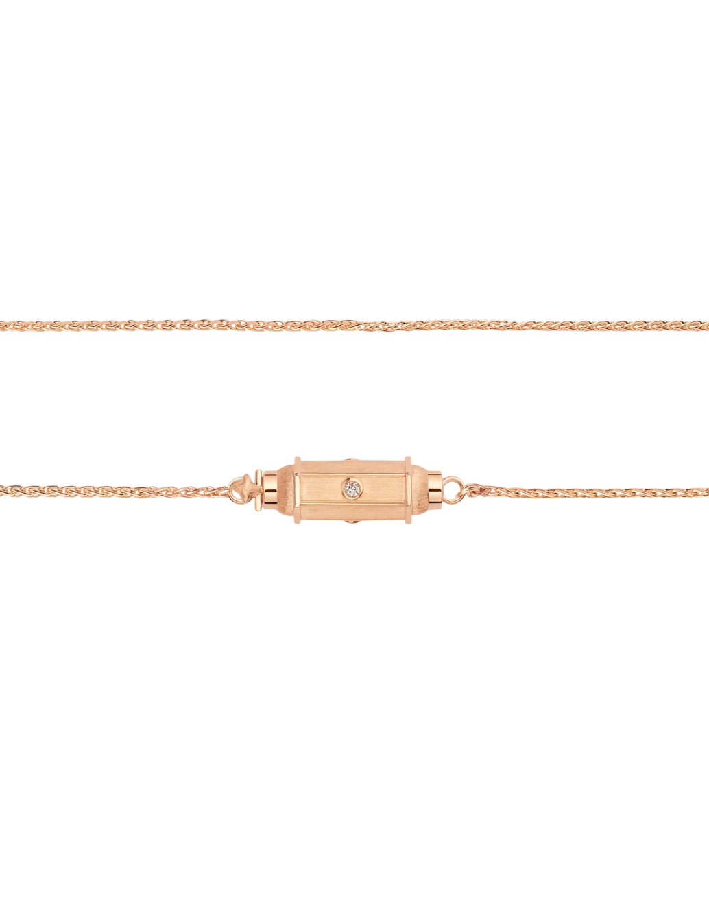 MARIE LICHTENBERG | Micro Locket Coco Diamond Necklace in Rose Gold