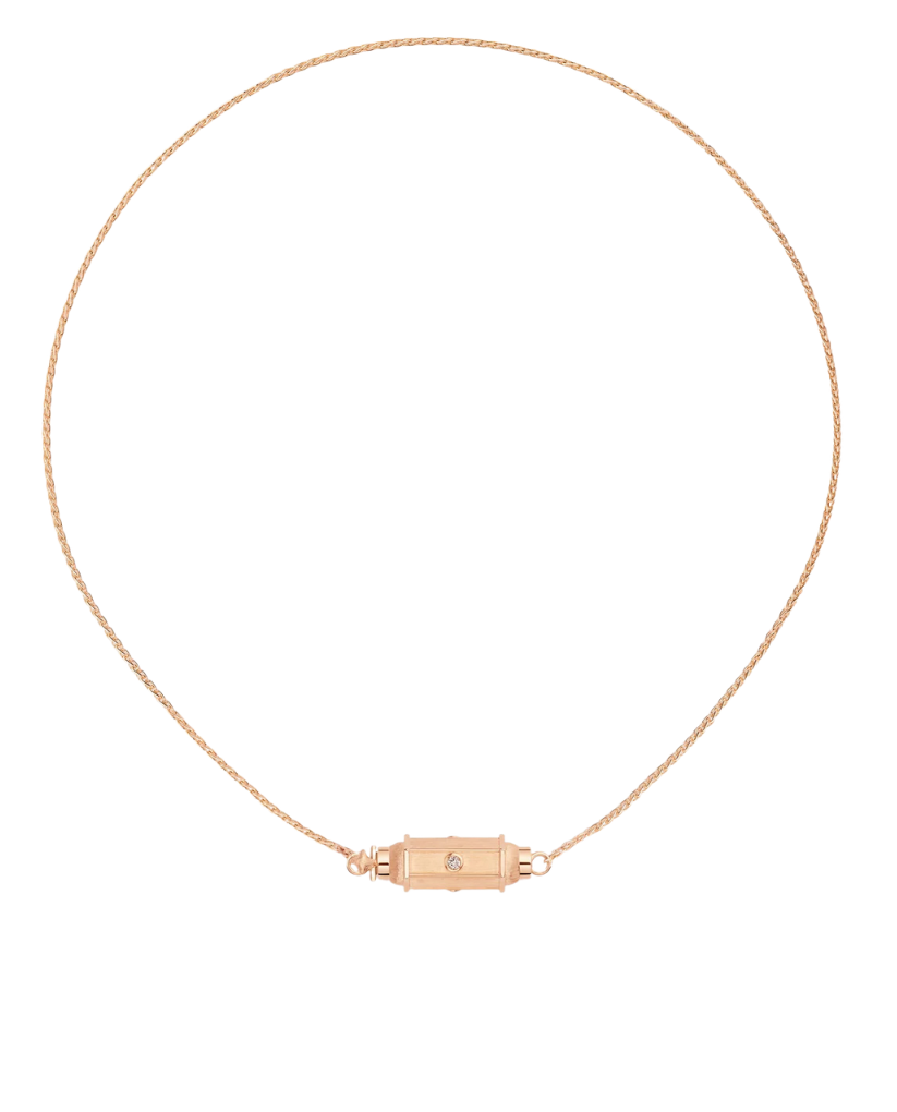 MARIE LICHTENBERG | Micro Locket Coco Diamond Necklace in Rose Gold