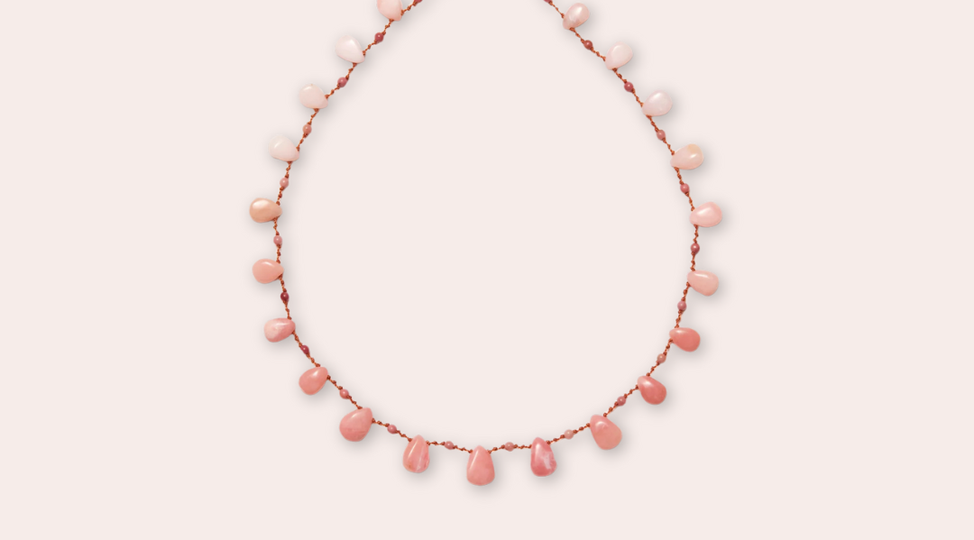 IVARENE | Rosemead necklace with pink opals