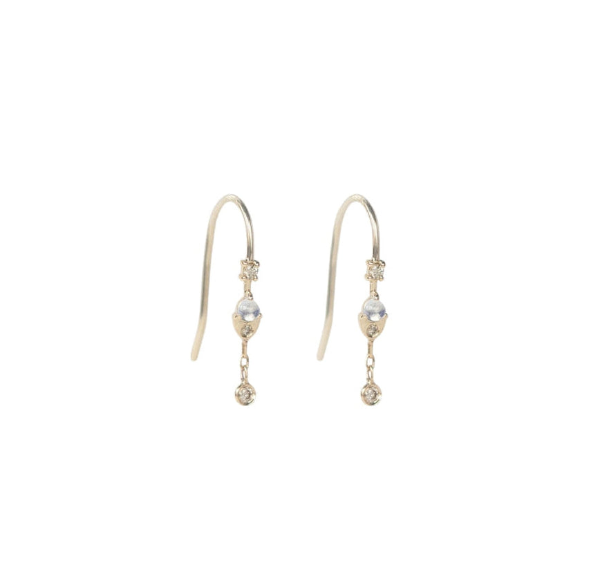 CELINE DAOUST | Moonstone & Diamonds earrings