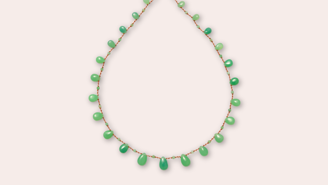 IVARENE | Evergreen Drops & Beads necklace with chrysoprase