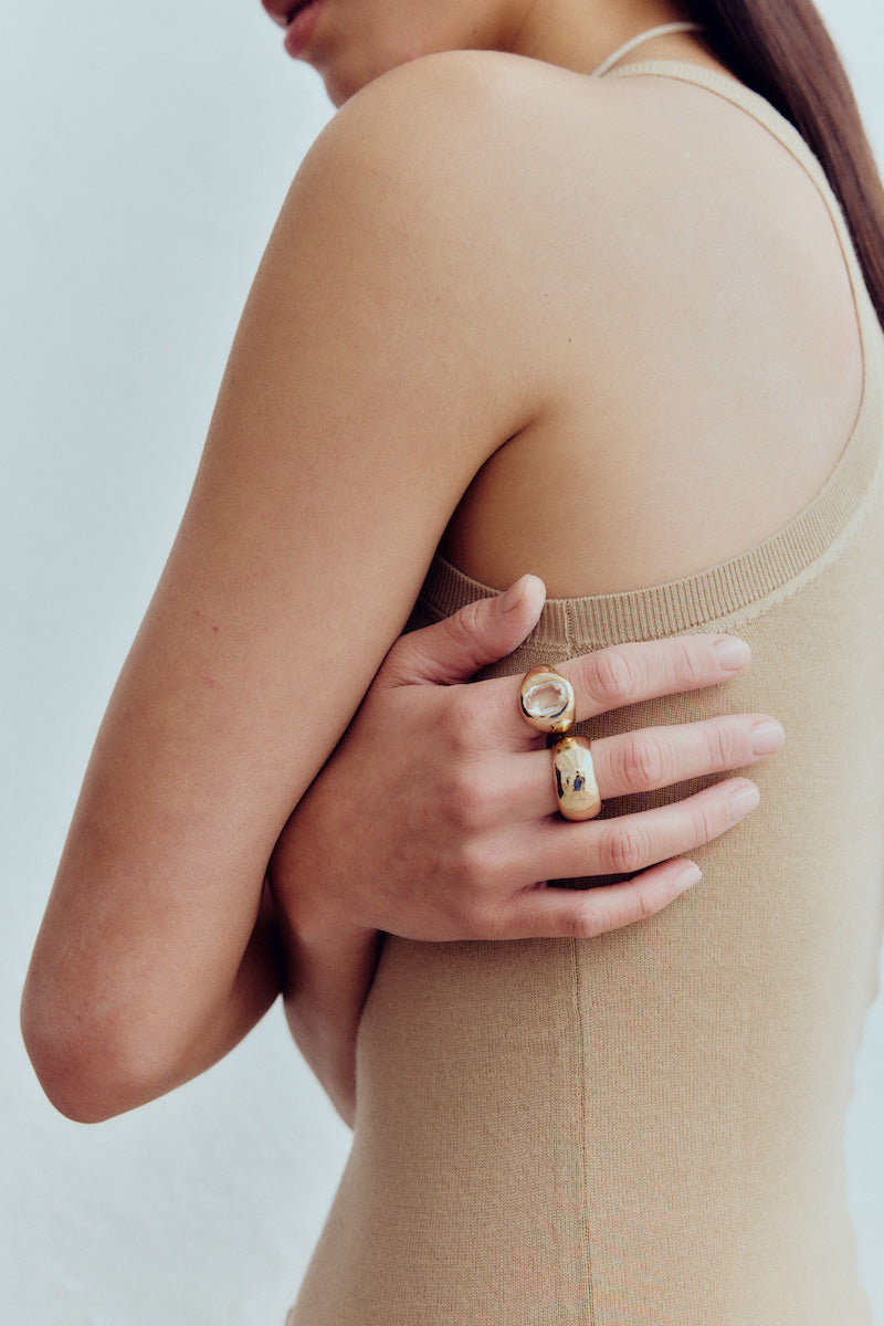 HELENA ROHNER | OVAL FACETED STONE RING