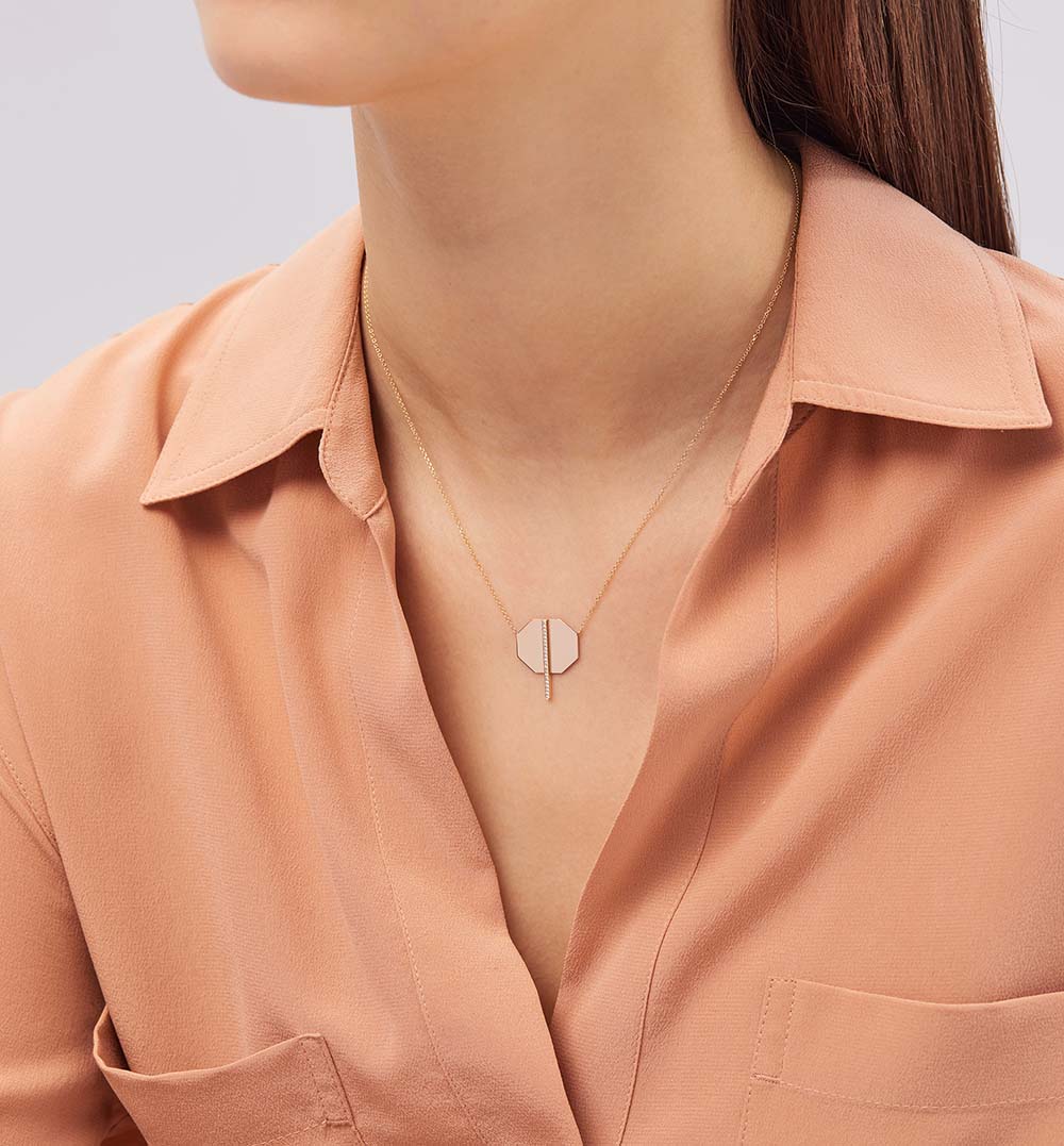 LITO | Octagon diamond line necklace