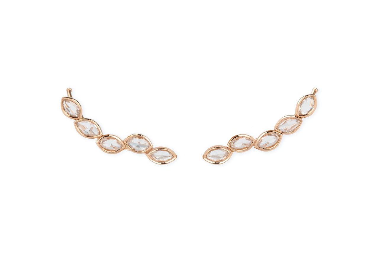 MYRTO ANASTASOPOULOU | Moonshine marquise ear climbers