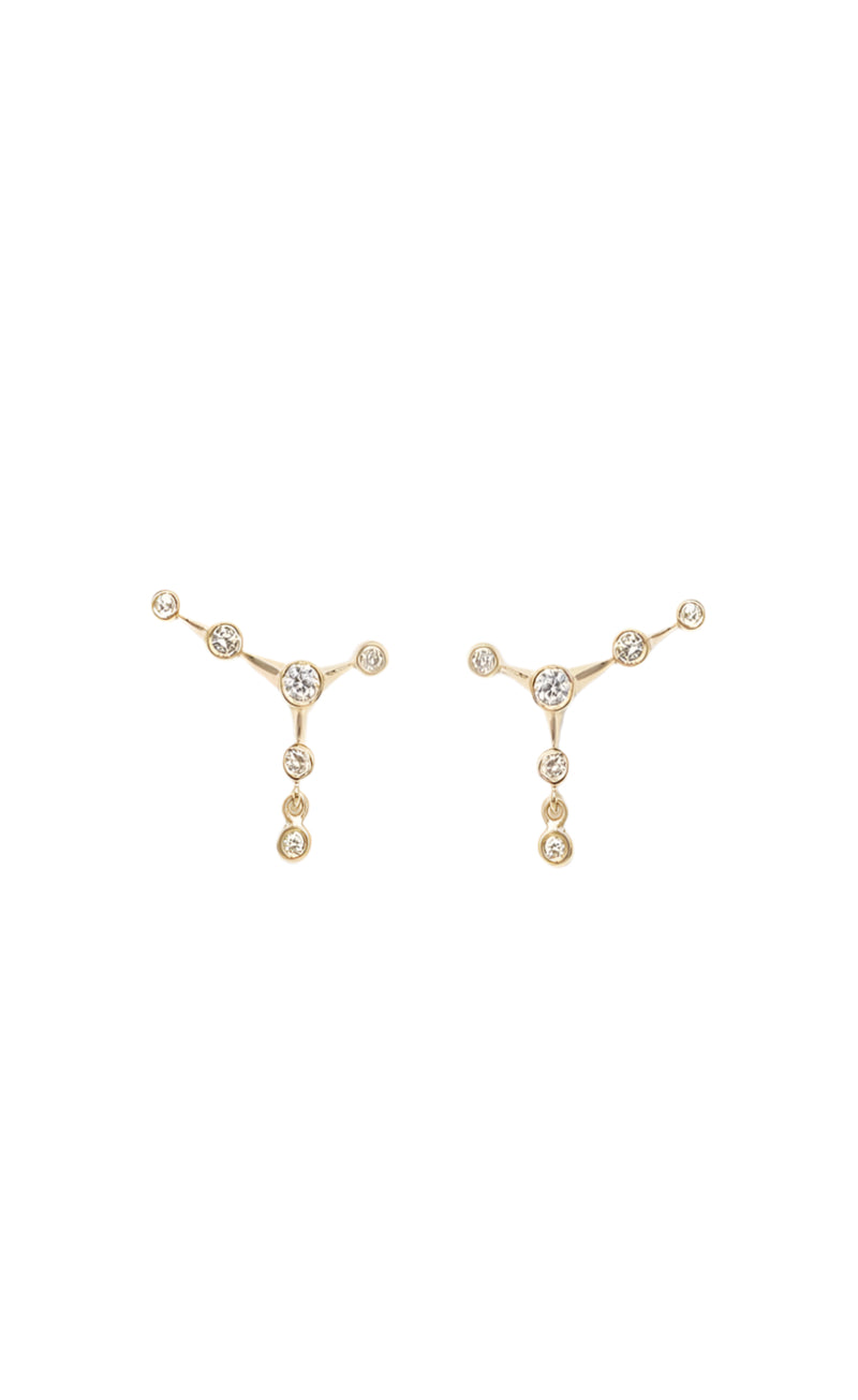 Celine Daoust | Six Diamonds Star Constellation earrings