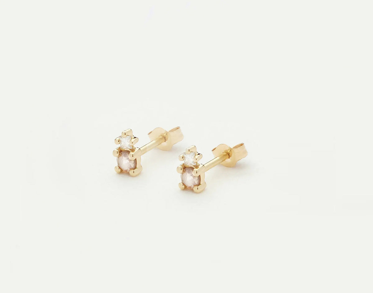 WE BY WHITEBIRD | Aurore brown diamond single stud