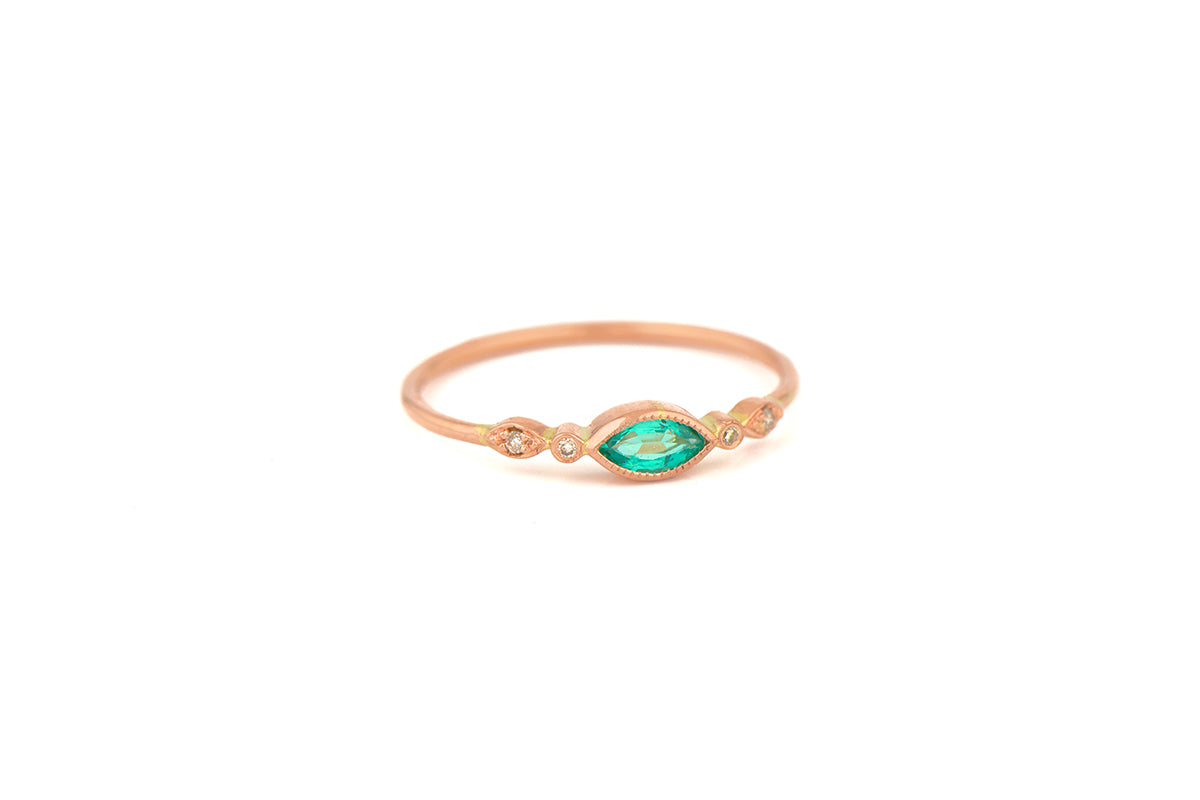 CELINE DAOUST | Marquise emerald and diamonds ring