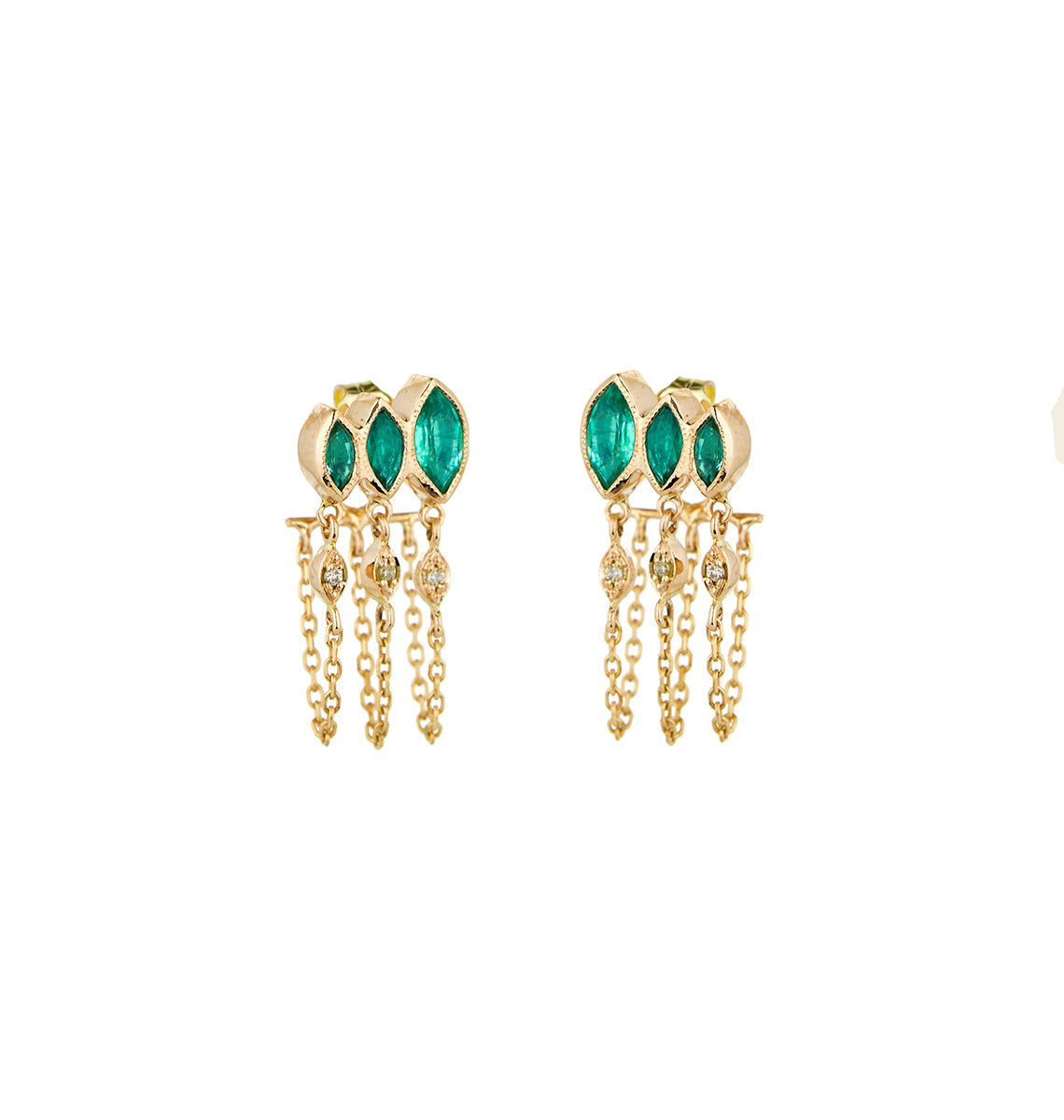 CELINE DAOUST | Triple Marquise emeralds earrings