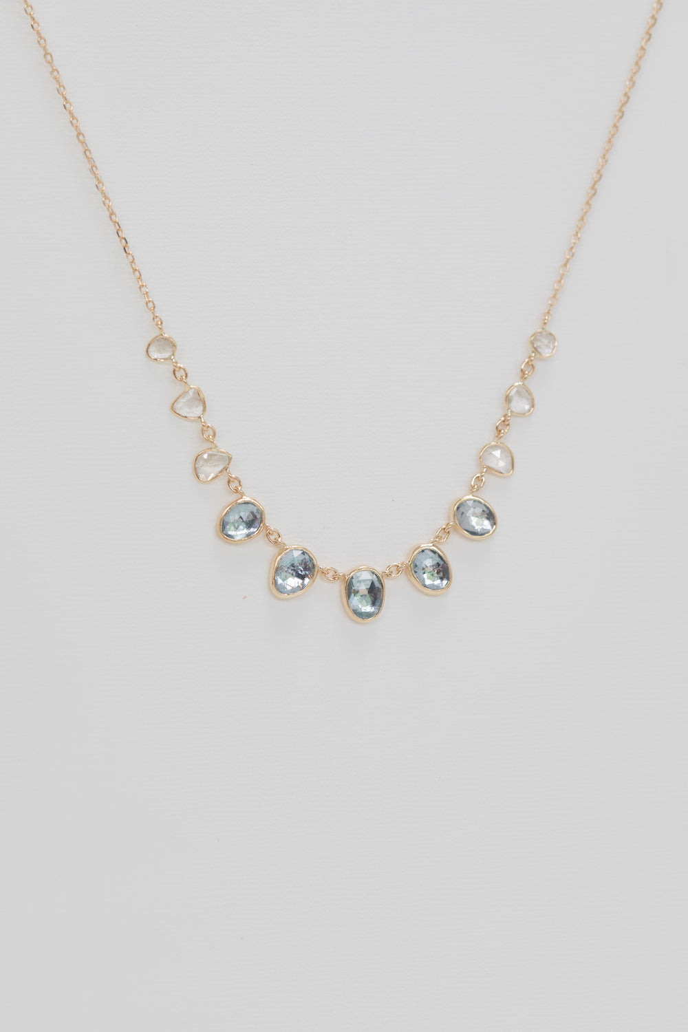 CELINE DAOUST | MULTI AQUAMARINE WITH CHAMPAGNE DIAMONDS NECKLACE