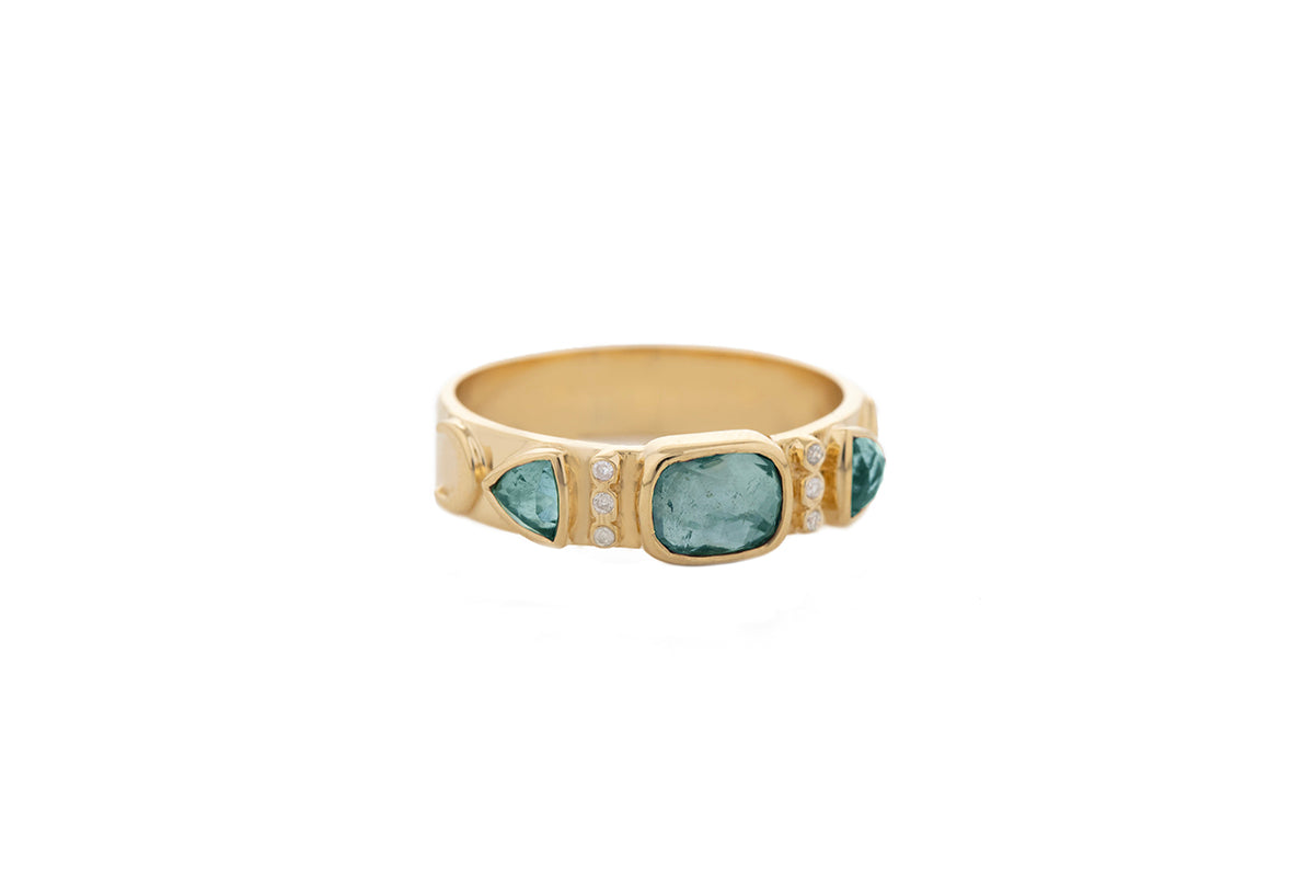 CELINE DAOUST | Totem ring with tourmalines and diamonds