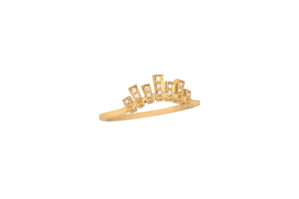 CELINE DAOUST | Irregular crown and diamonds ring