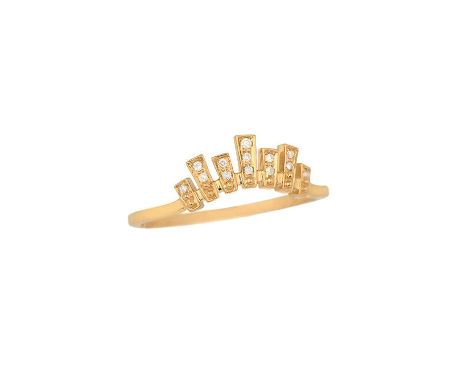 CELINE DAOUST | Irregular crown and diamonds ring