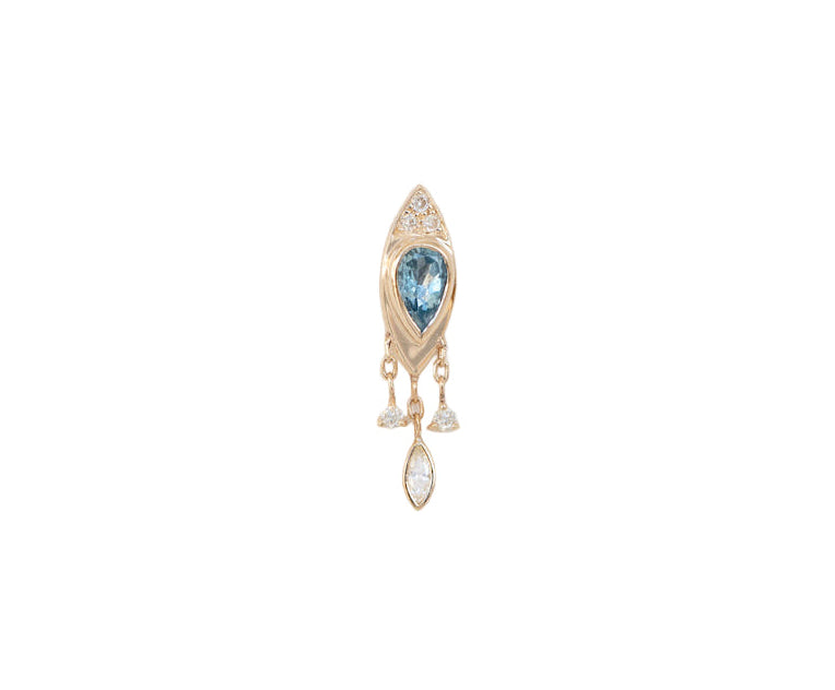 CELINE DAOUST | Aquamarine pear and diamonds earrings