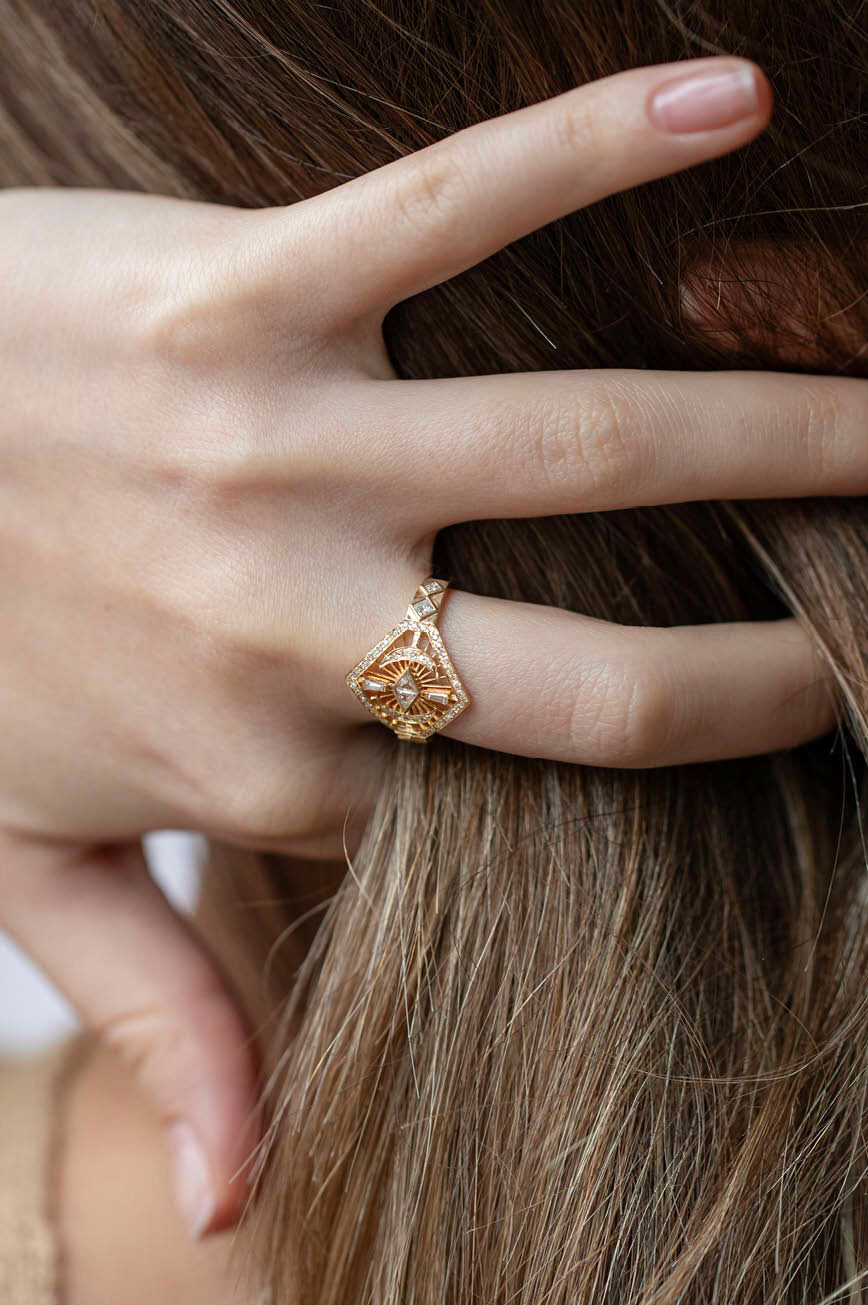 CELINE DAOUST | Diamond dream maker marquise and moon crescents ring