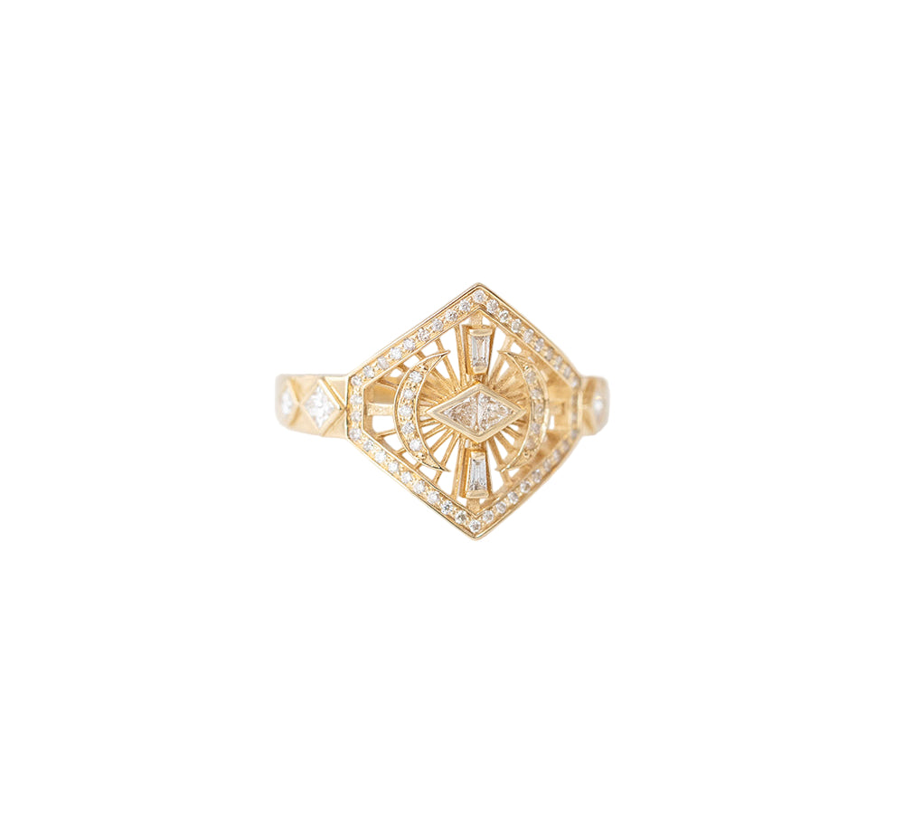 CELINE DAOUST | Diamond dream maker marquise and moon crescents ring