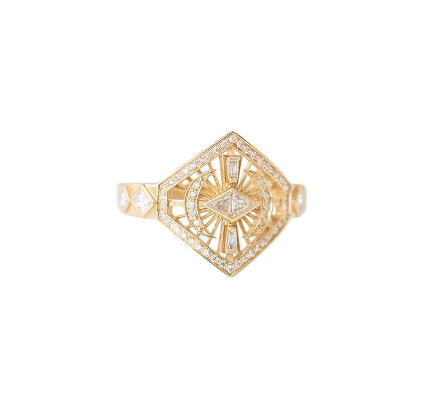 CELINE DAOUST | Diamond dream maker marquise and moon crescents ring