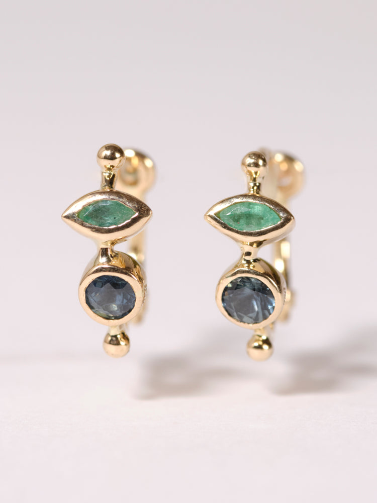 DORETTE | EMERALD AND SAPPHIRE EARRINGS