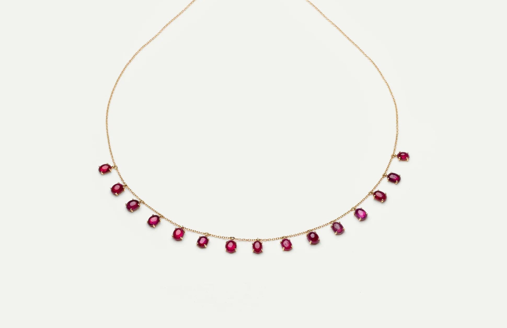 WE BY WHITEBIRD | Dancing drop rubies necklace