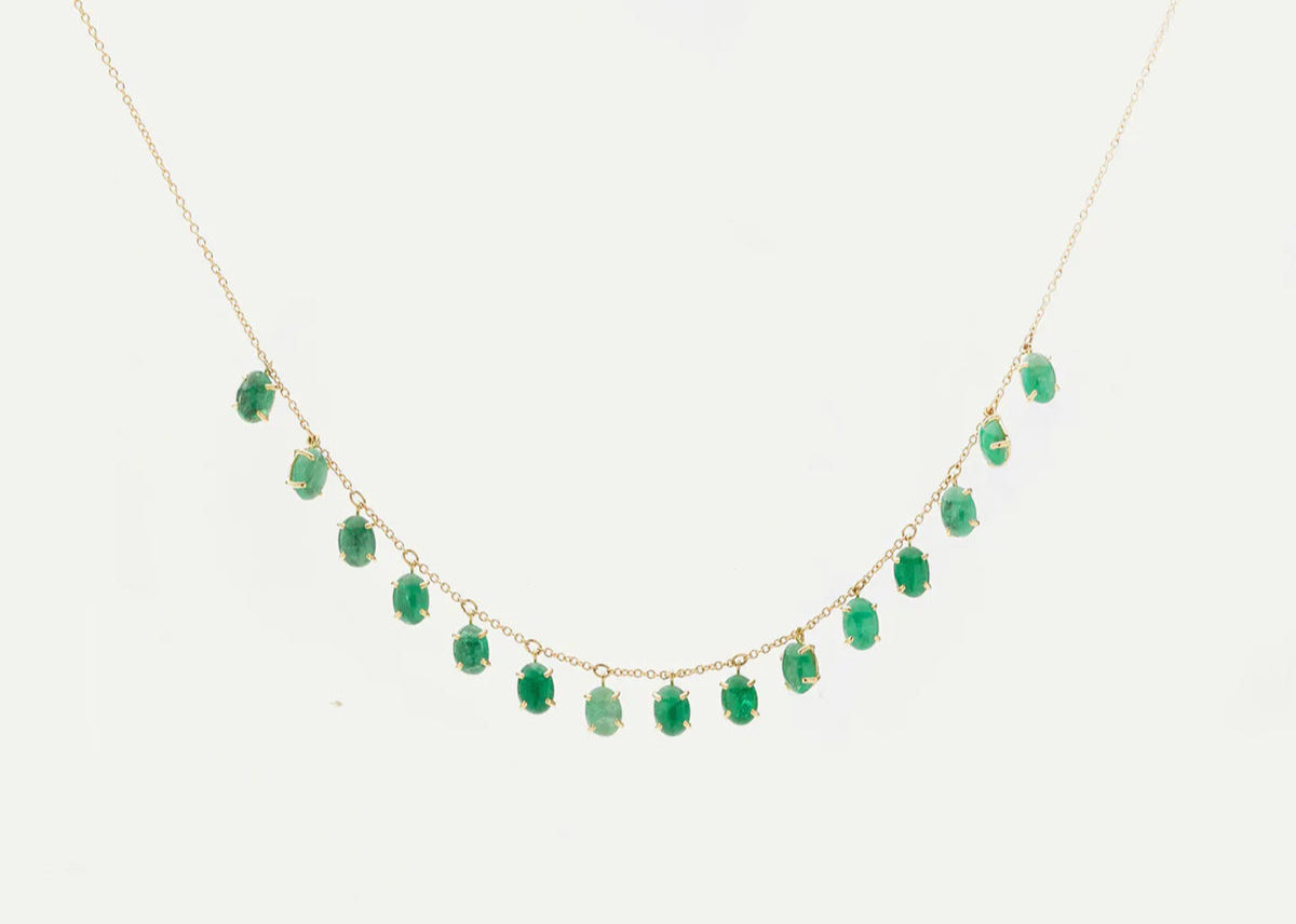 WE BY WHITEBIRD | Dancing drop emerald necklace