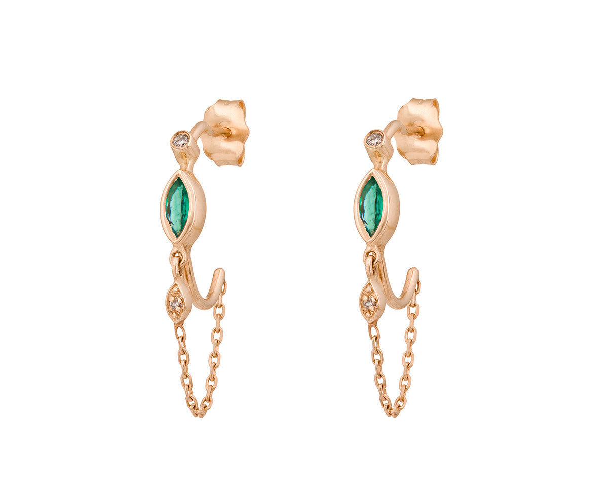 CELINE DAOUST | Emerald and diamond earrings