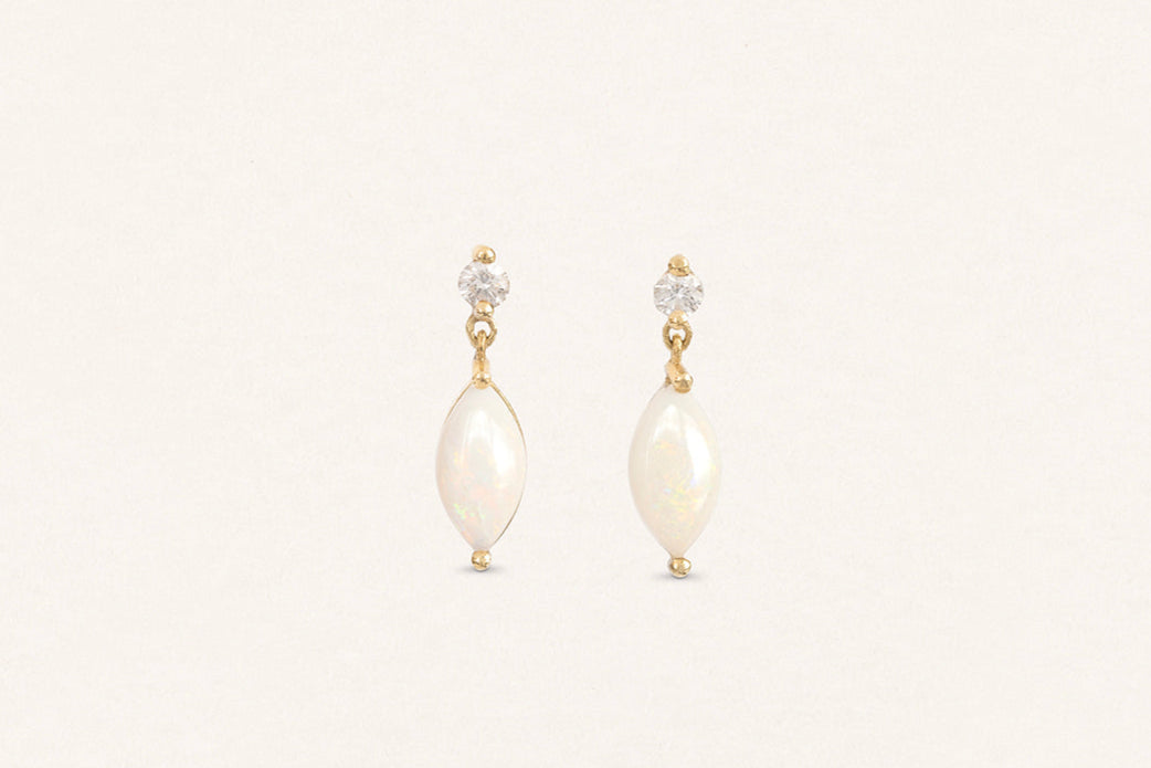 AVALON | Earrings with opals &amp; lab grown diamonds