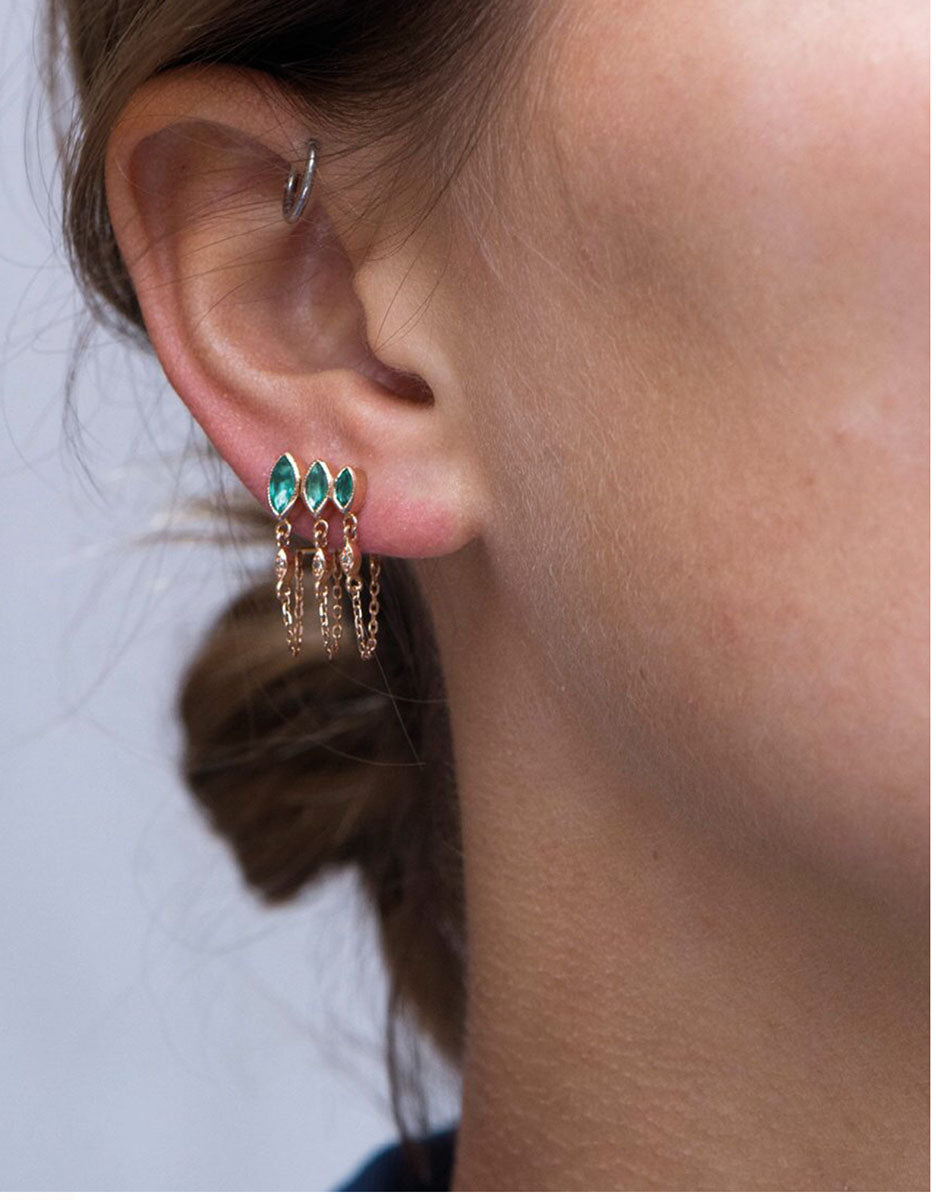 CELINE DAOUST | Triple Marquise emeralds earrings