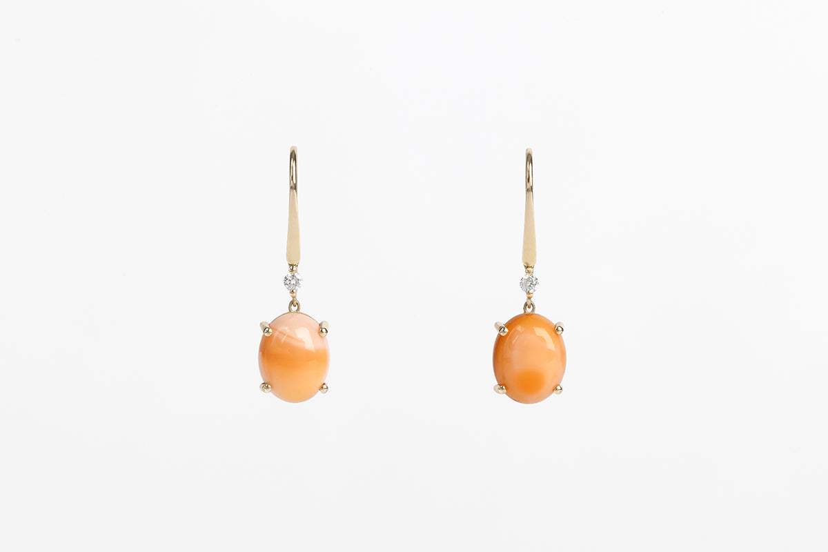 AVALON | Fire opals earrings with Lab grown diamonds | One of a kind