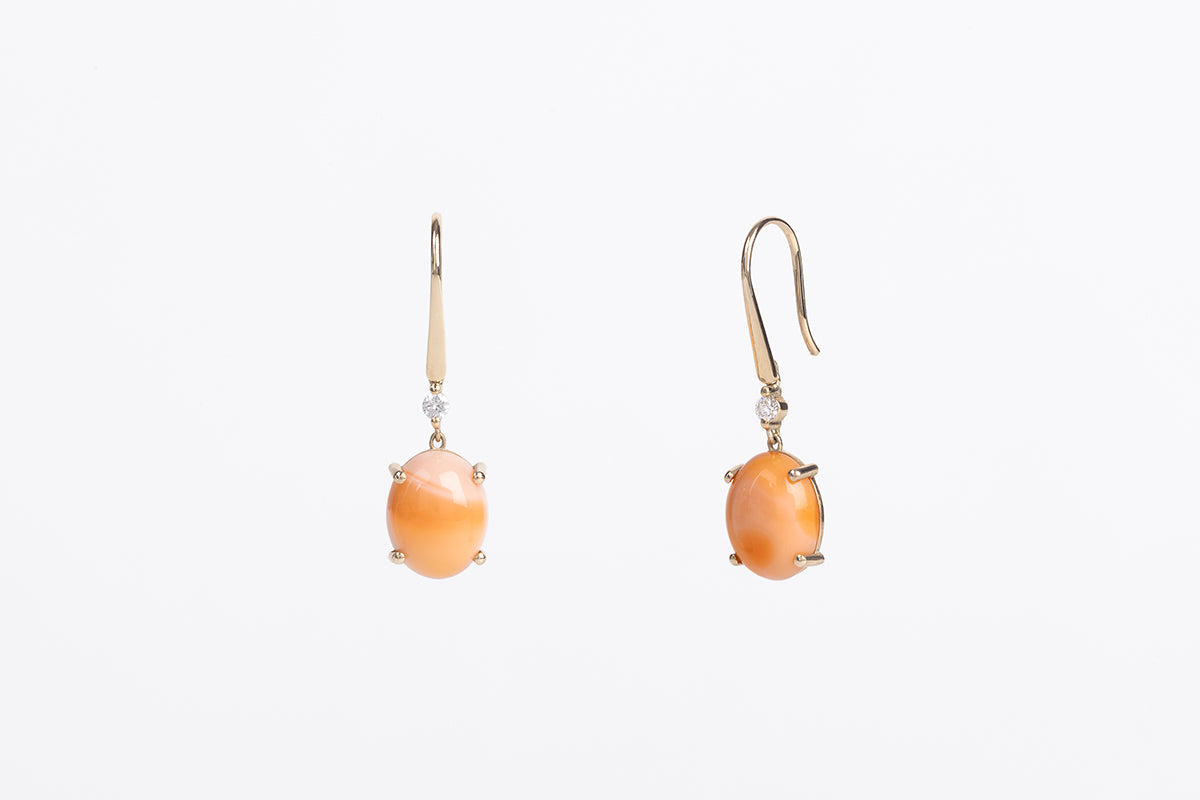 AVALON | Fire opals earrings with Lab grown diamonds | One of a kind