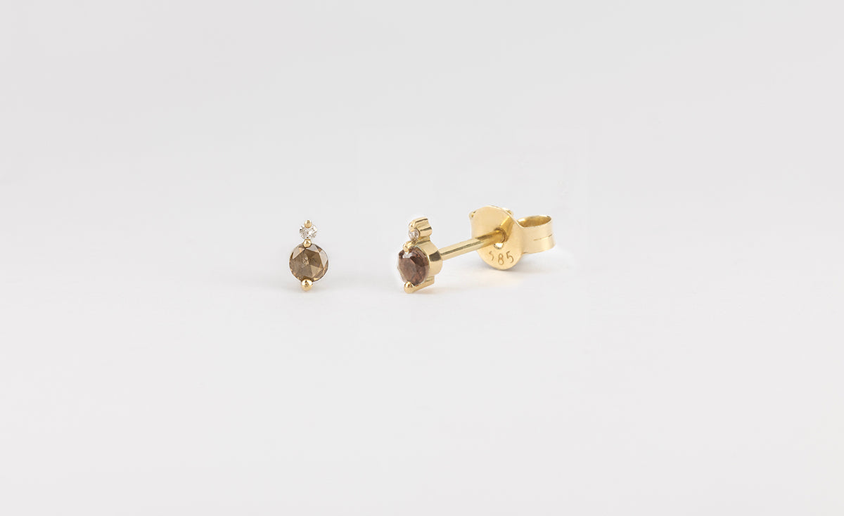 AVALON | Brown & white diamonds studs