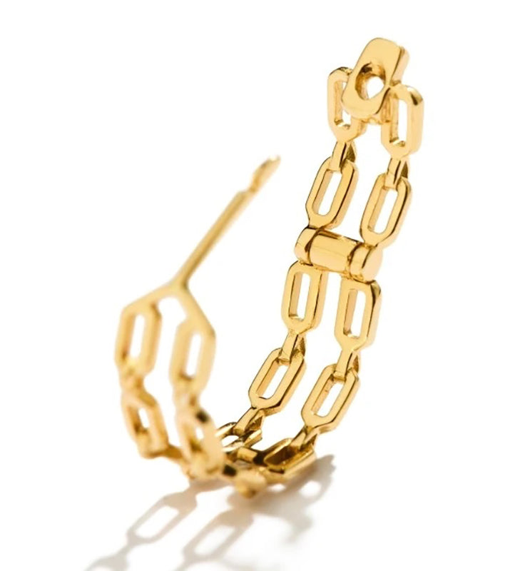 LITO | Extra small double chain earrings