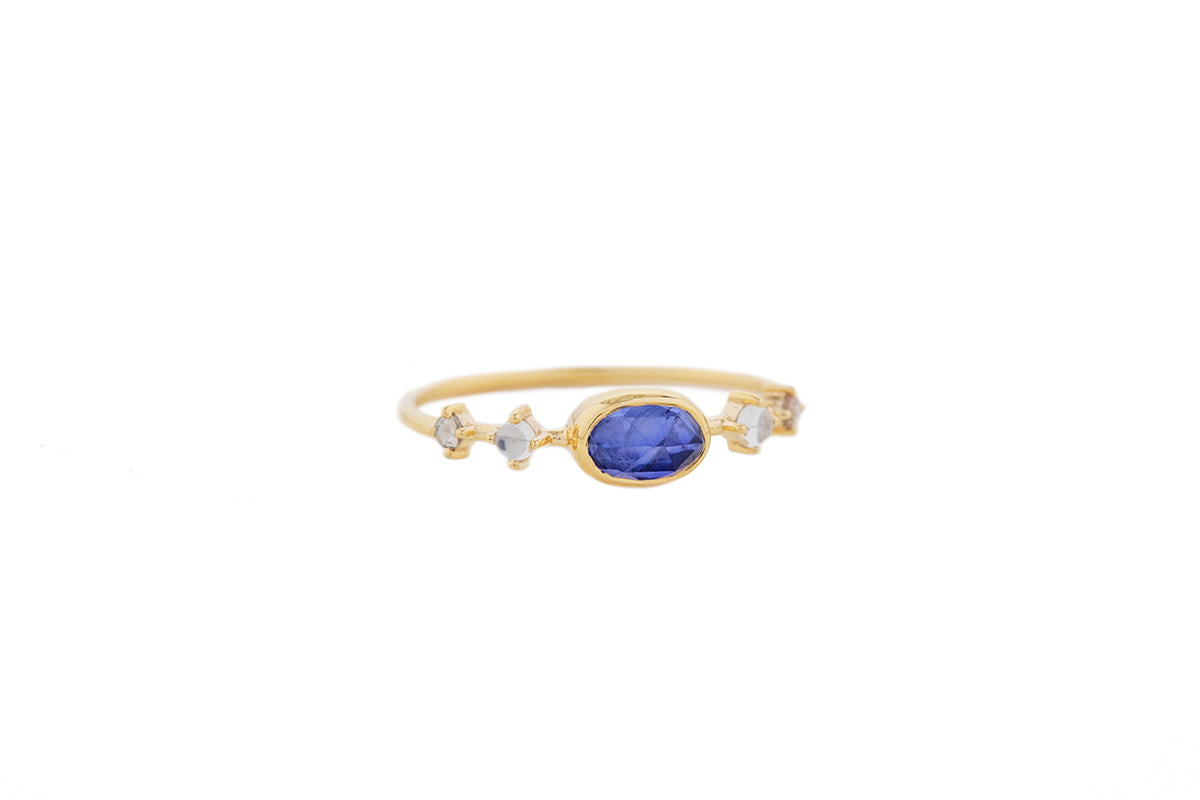 CELINE DAOUST | Blue Sapphire Moonstones & Diamonds ring