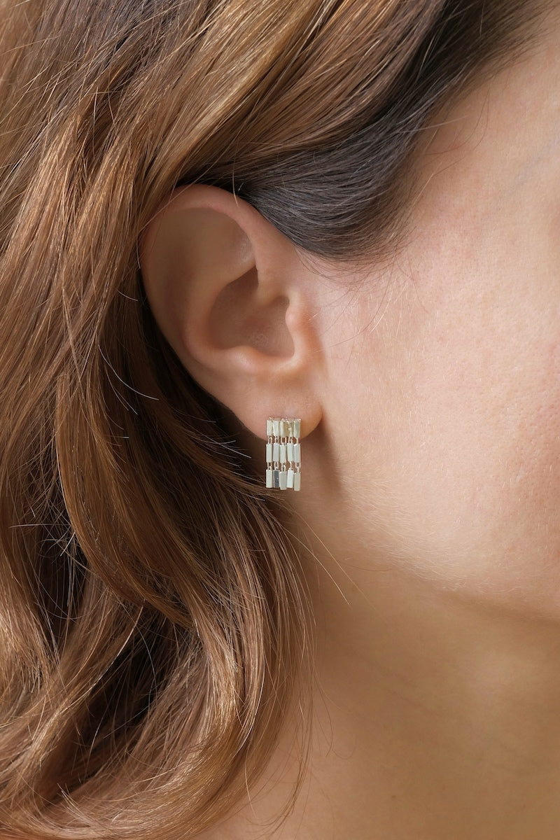 MAGGOOSH | Tiny Fringe Silver Earrings