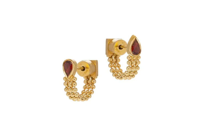 MAGGOOSH | Garnet Chain Hoops