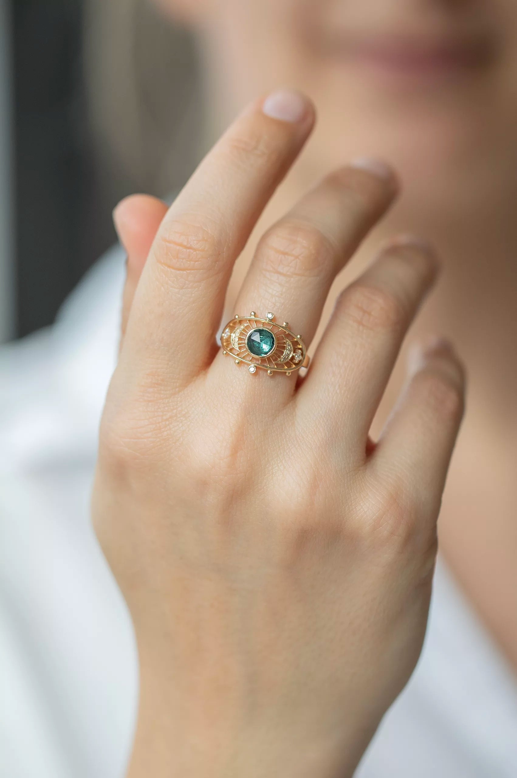 CELINE DAOUST | LIGHT GREY GREEN TOURMALINE DREAM MAKER RING
