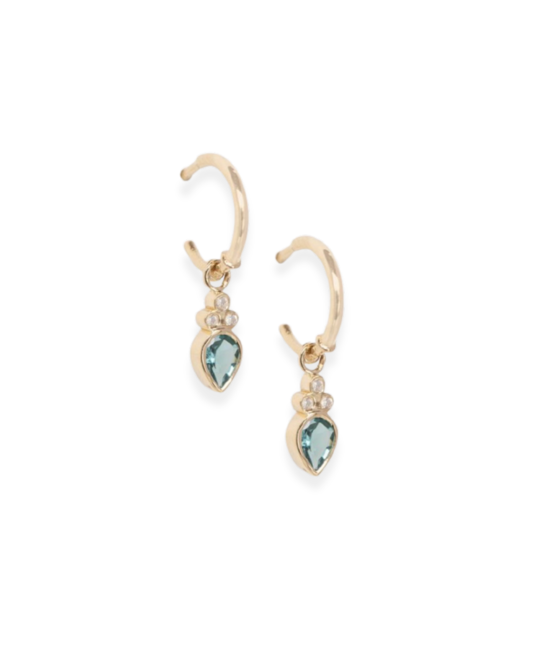 CELINE DAOUST| Dangling Tourmaline Eye & Diamonds hoop earring