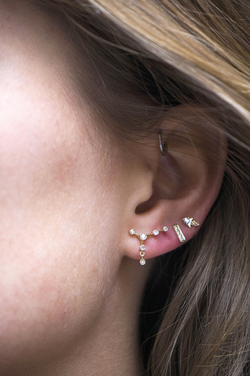 Celine Daoust | Six Diamonds Constellation earrings