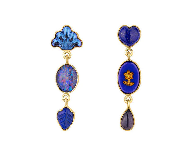 GRAINNE MORTON | Three Charm Moving Drop Earrings