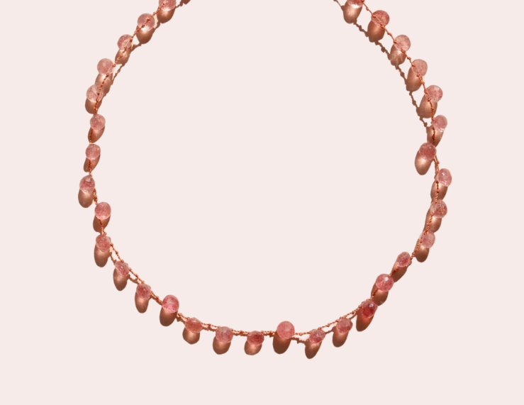 IVARENE | Melrose Necklace with Strawberry Quartz