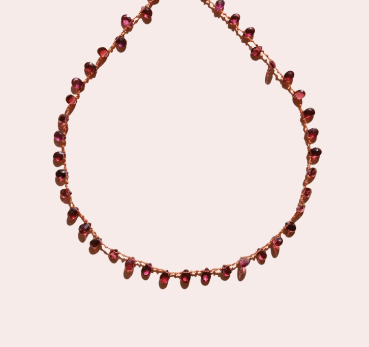 IVARENE | Selma Facette Necklace with garnet