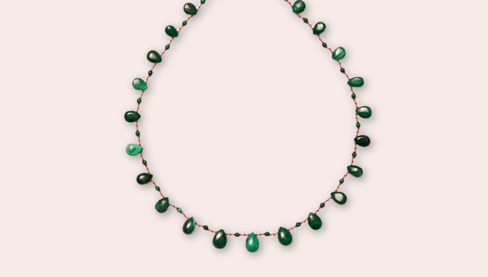 IVARENE | Drops & Beads Savannah Necklace with Malachite