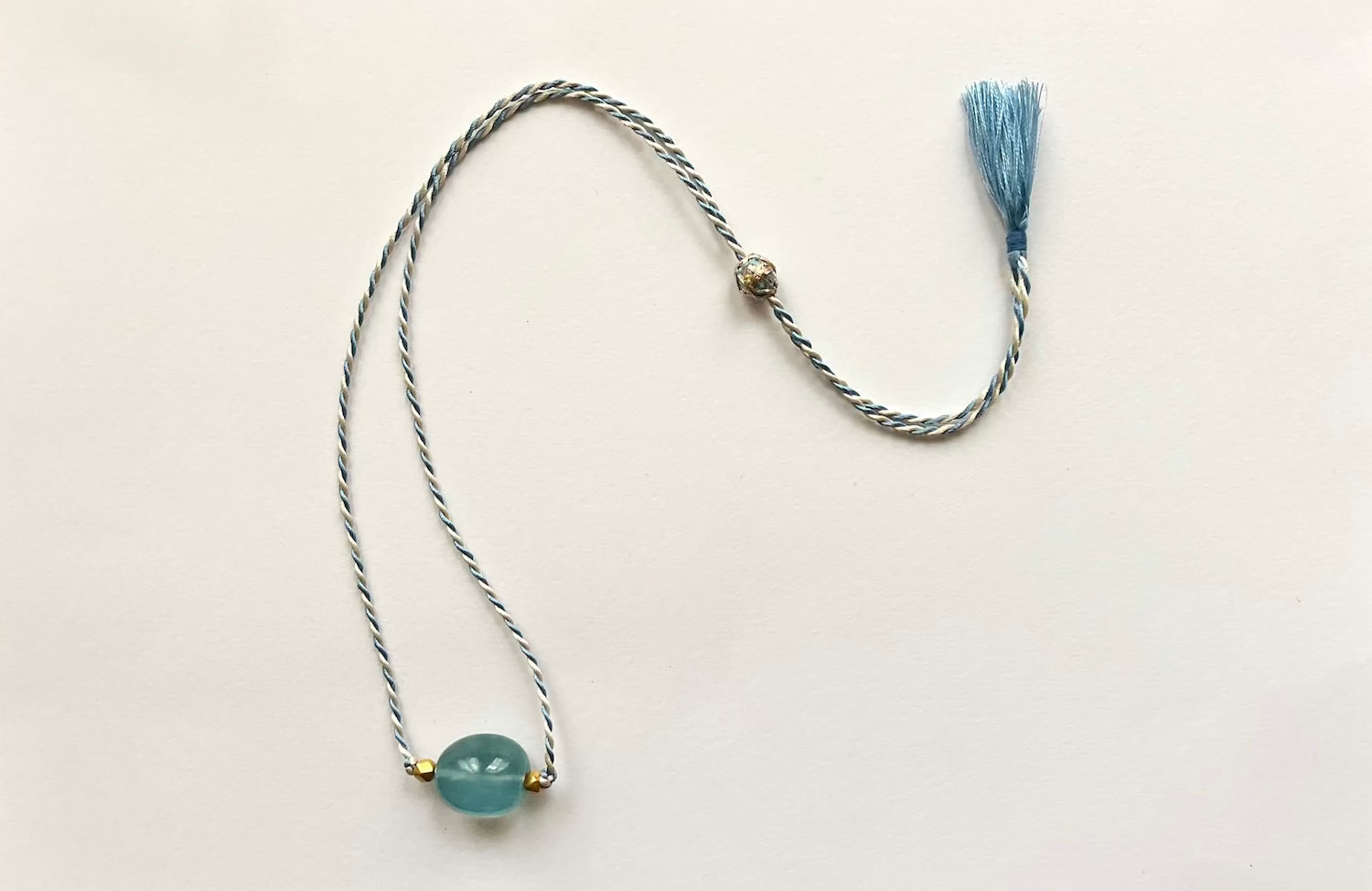IAIA CARAVAN | Chota Cord necklace in Aquamarine with mixed thread