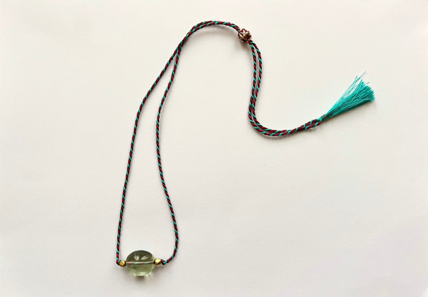 IAIA CARAVAN | Chota Cord necklace in Green Amethyst with mixed thread