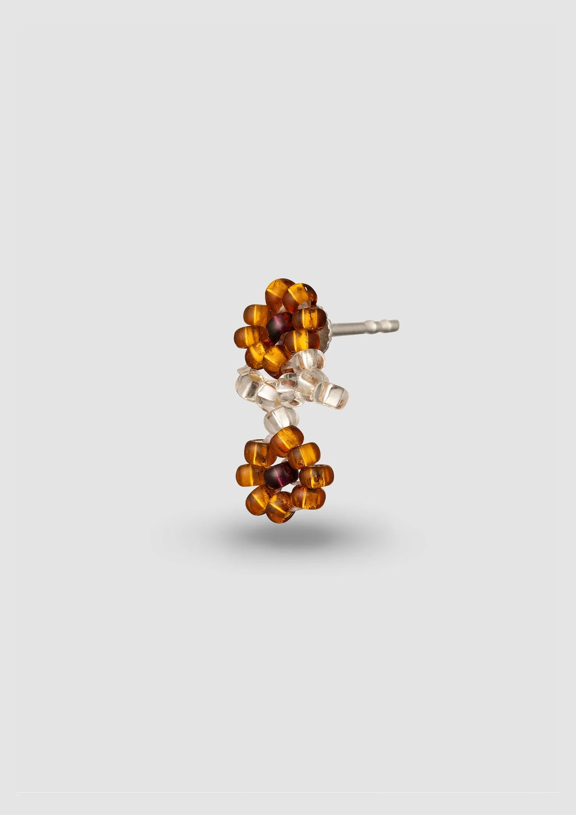 PURA UTZ | BROWN FLOWER STICK EARRINGS