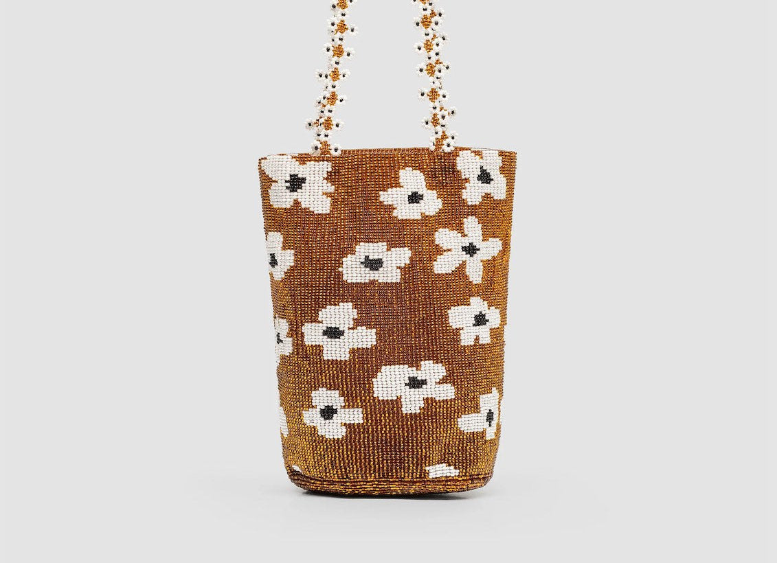 PURA UTZ | BROWN FLOWER DREAM BAG