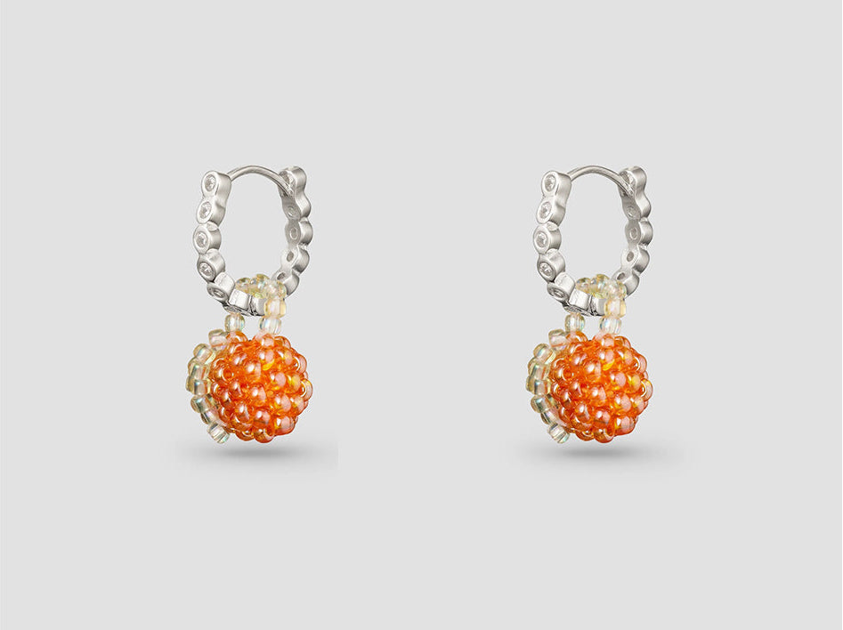 PURA UTZ | MINI ORANGE EARRINGS WITH ZIRCONS